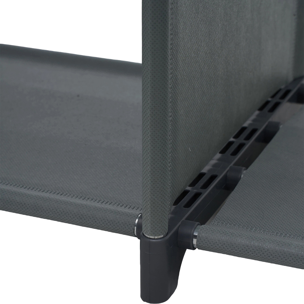 Living and Home 4-Tier Grey Double Row Storage Shelf with Metal Frame Image 5