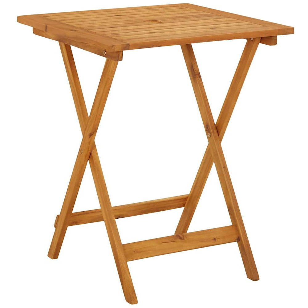 Walplus 2 Seater Natural Solid Acacia Wood Foldable Garden Table Image 2