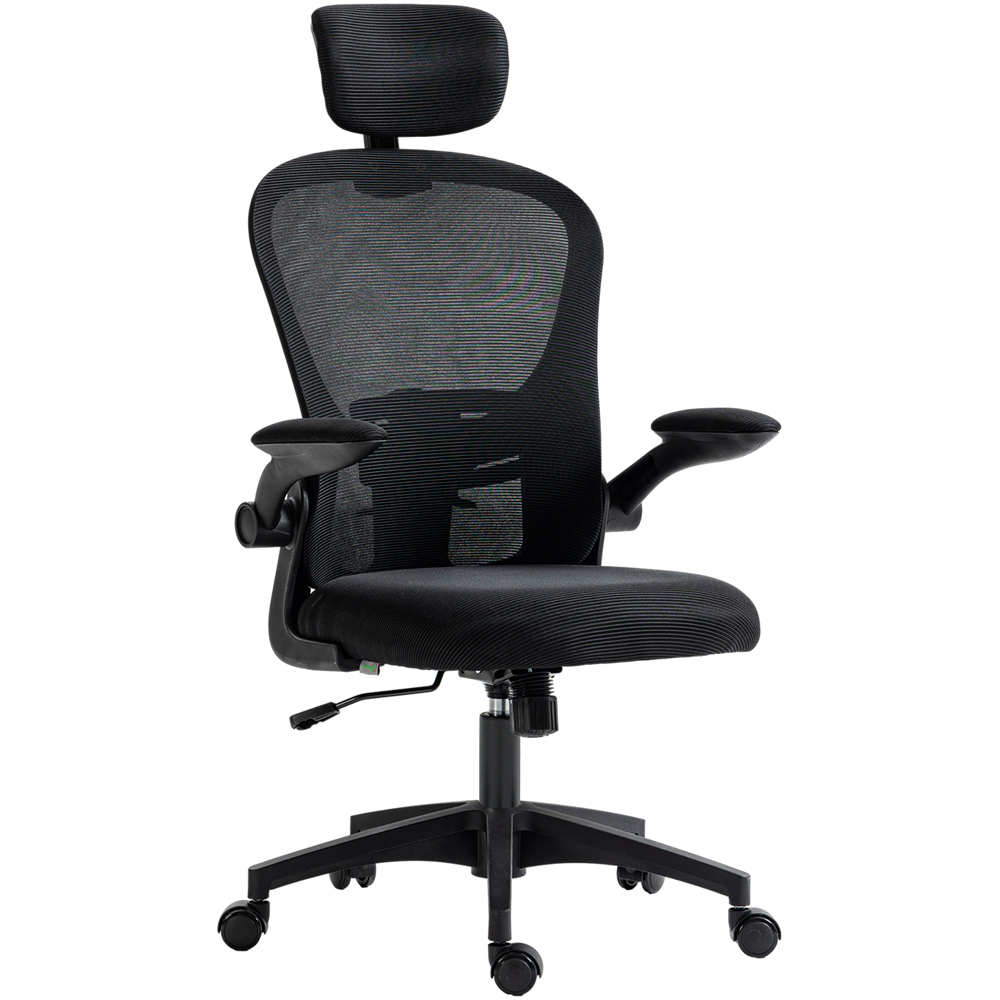 Vinsetto Black Ergonomic Mesh Office Chair with Headrest Image 2
