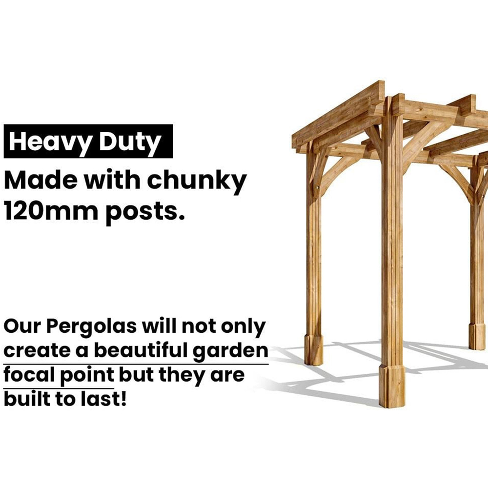 Dunster House Leviathan 5 x 3m Brown Wooden Pergola Plant Frame Image 7