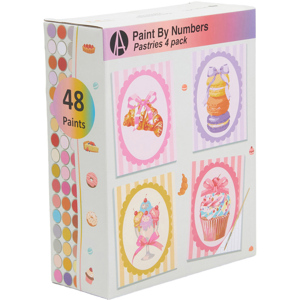 Pack of 4 Paint By Number Pastries Kits Image 2