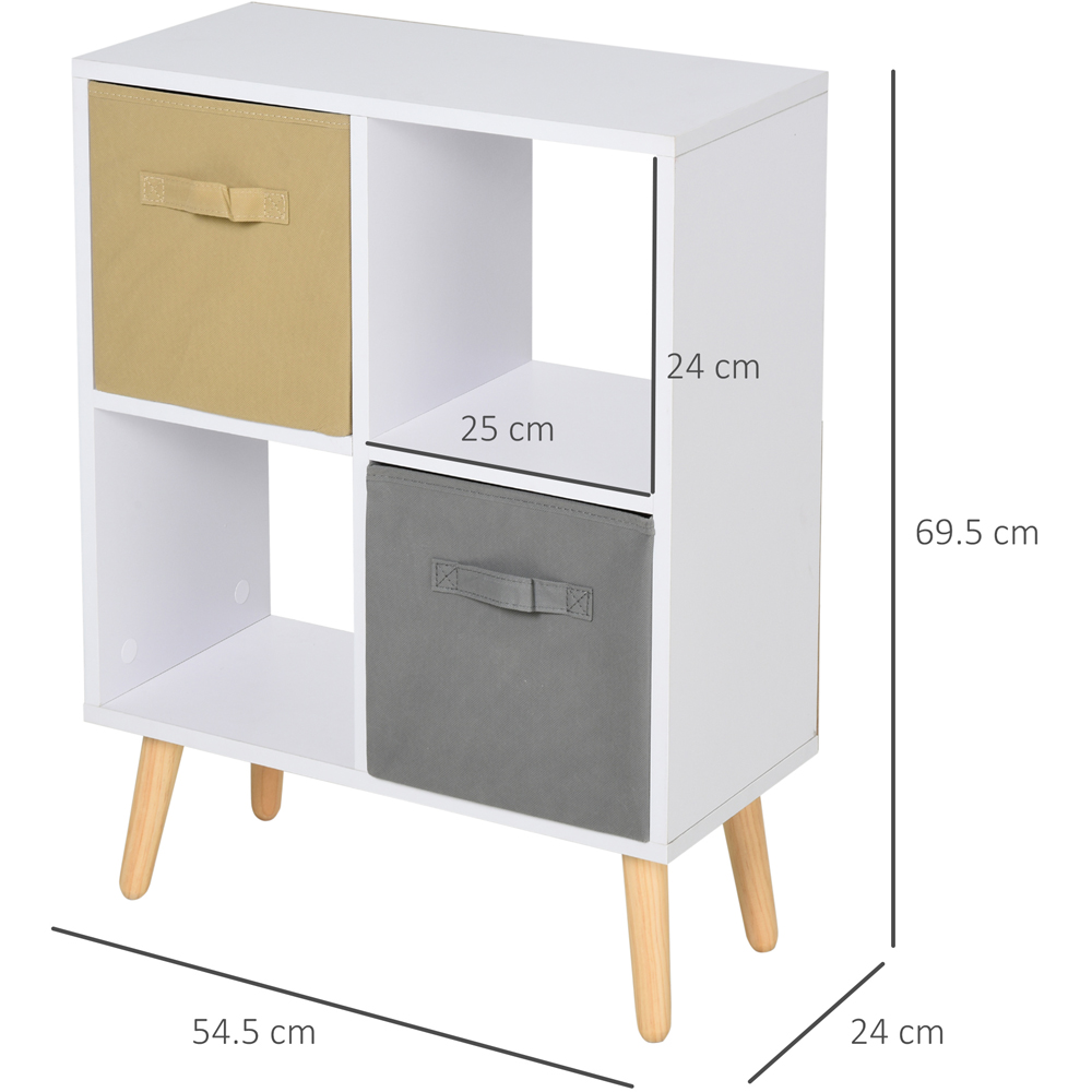 Portland 4 Shelf Freestanding Cube Storage Unit with Cloth Drawer Image 8