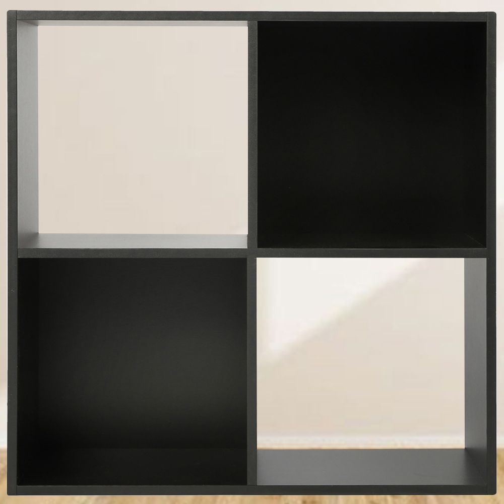 Jane 4 Shelf Black Cube Storage Unit Image 1