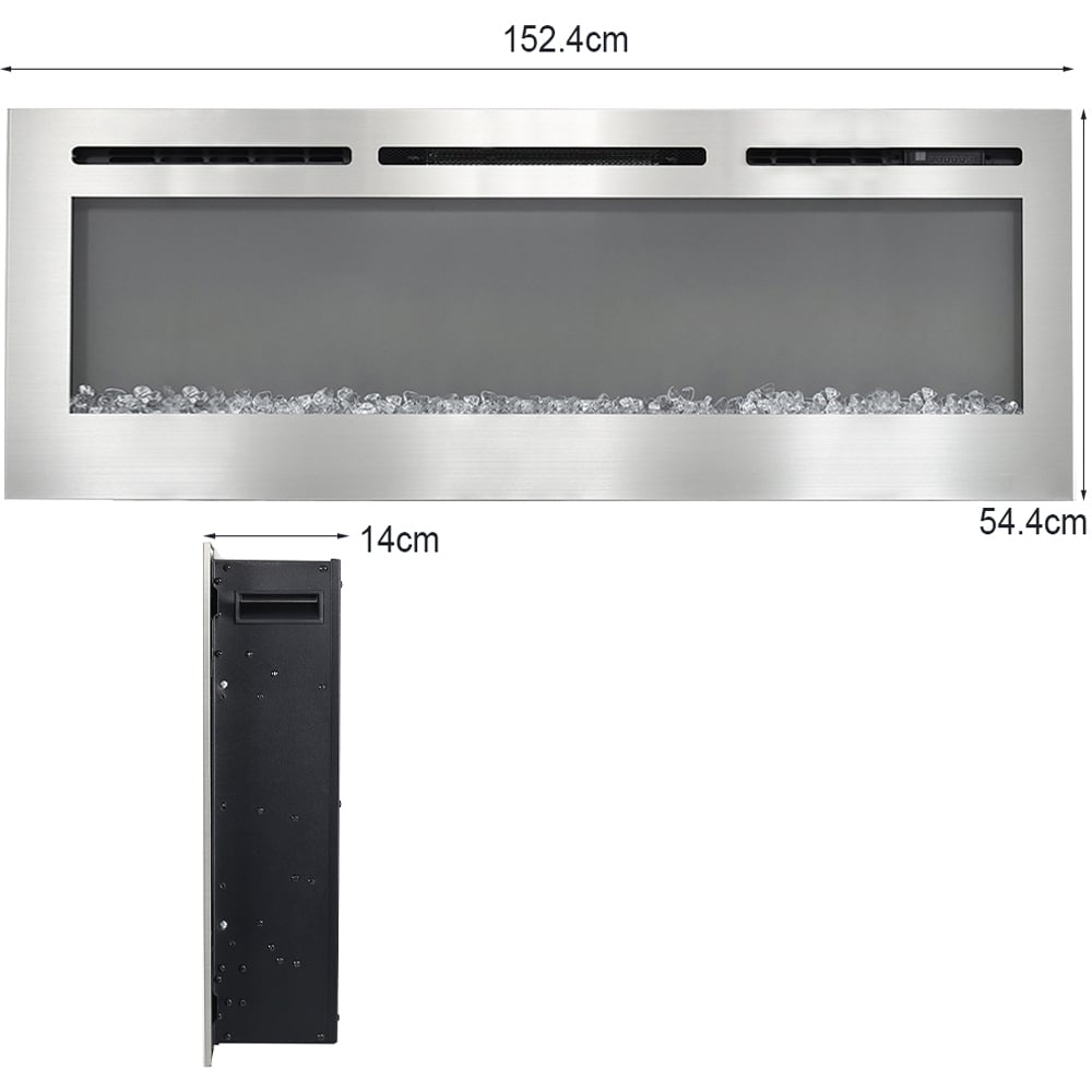 Living and Home Silver Wall Mounted Electric Fireplace Image 9