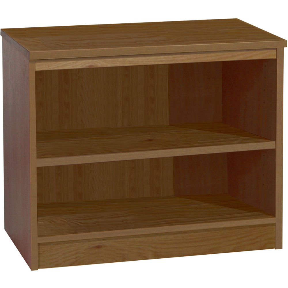 R White Cabinets 2 Shelf Brown Desk Height Wide Bookcase Image 2