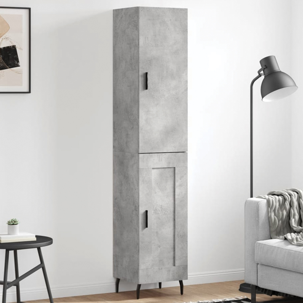 vidaXL 2 Door Concrete Grey Highboard Image 1