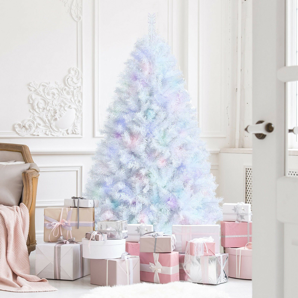 Costway White Hinged Artificial Christmas Tree 5ft Image 2