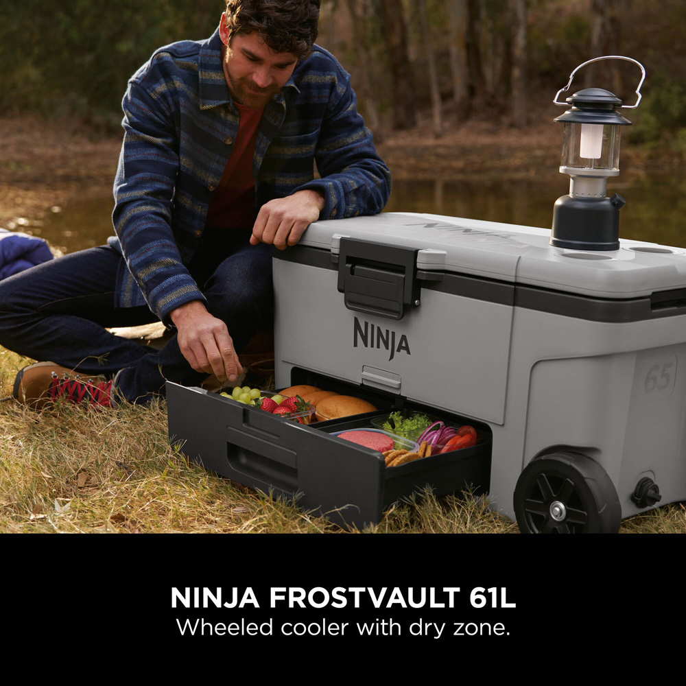 Ninja FrostVault Slate Grey Wheeled Cooler with Dry Zone 65QT 61L Image 9