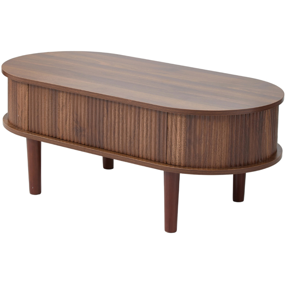 Living and Home Walnut Wooden Lift Top Storage Coffee Table Image 2