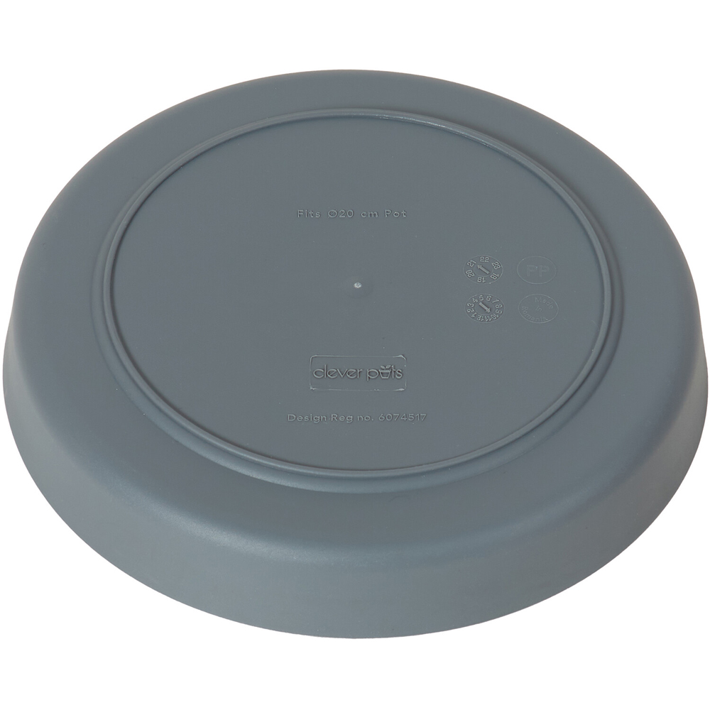 Clever Pots Round Pot Tray Charcoal 20cm Image 3
