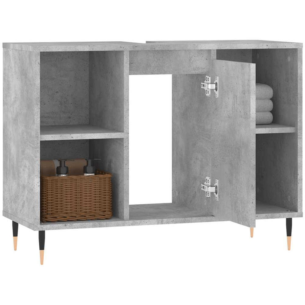 vidaXL Single Door 4 Shelf Grey Bathroom Cabinet Image 4