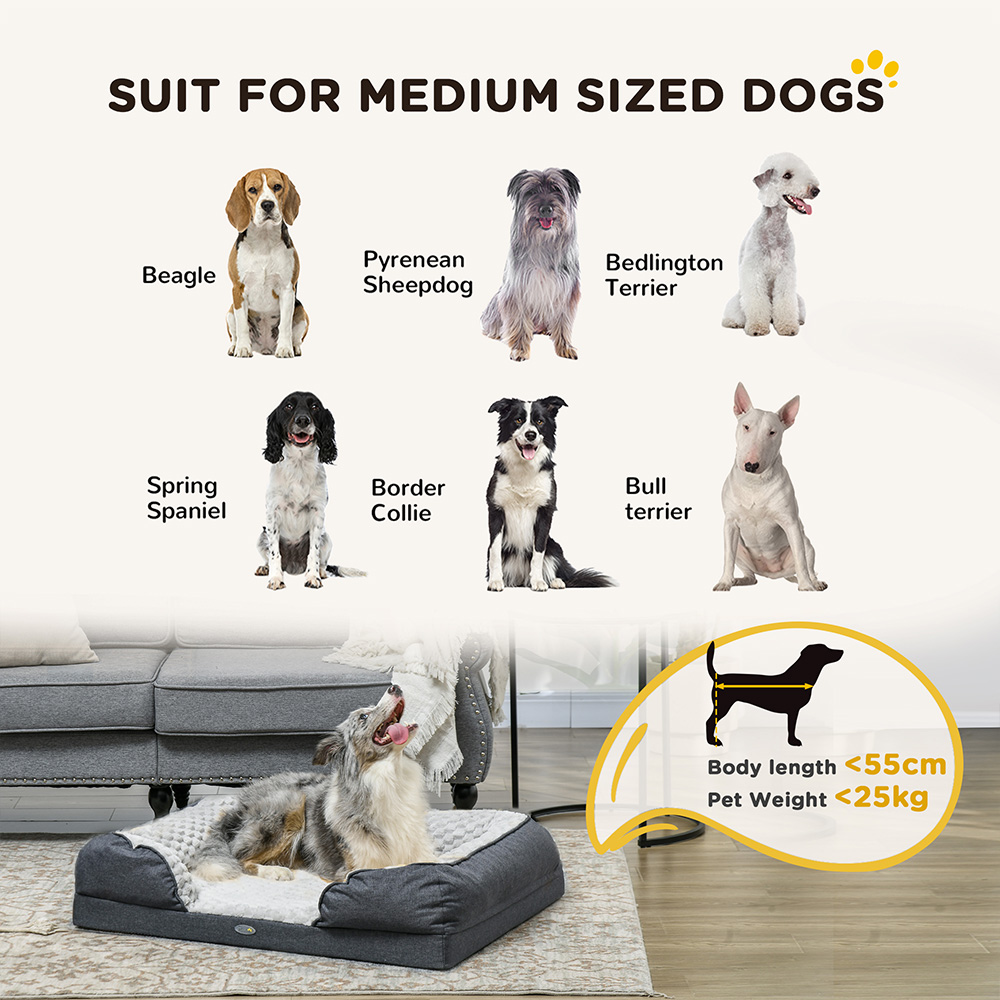 PawHut Charcoal Grey Medium Dog Bed Image 4