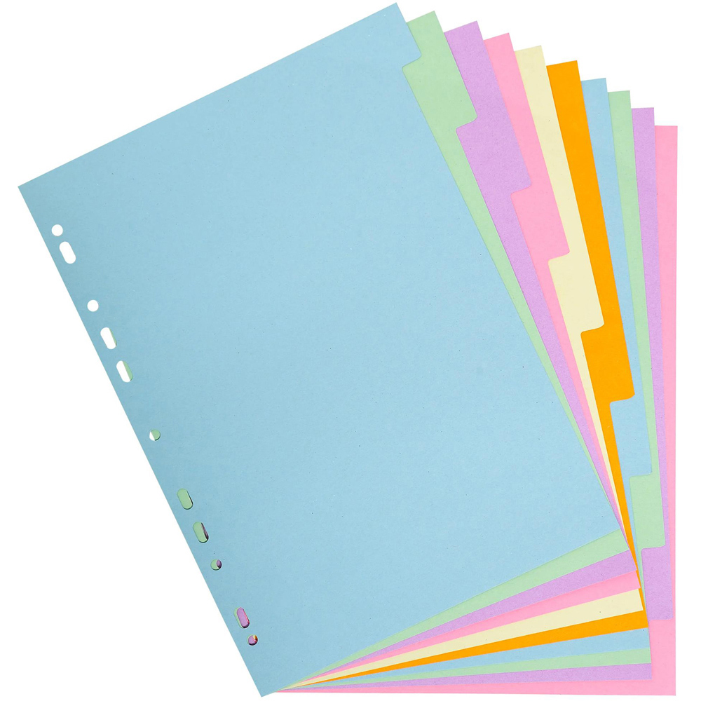 Exacompta Forever A4 10 Section Pastel Assorted Colour Divider 25 Pack Image 2