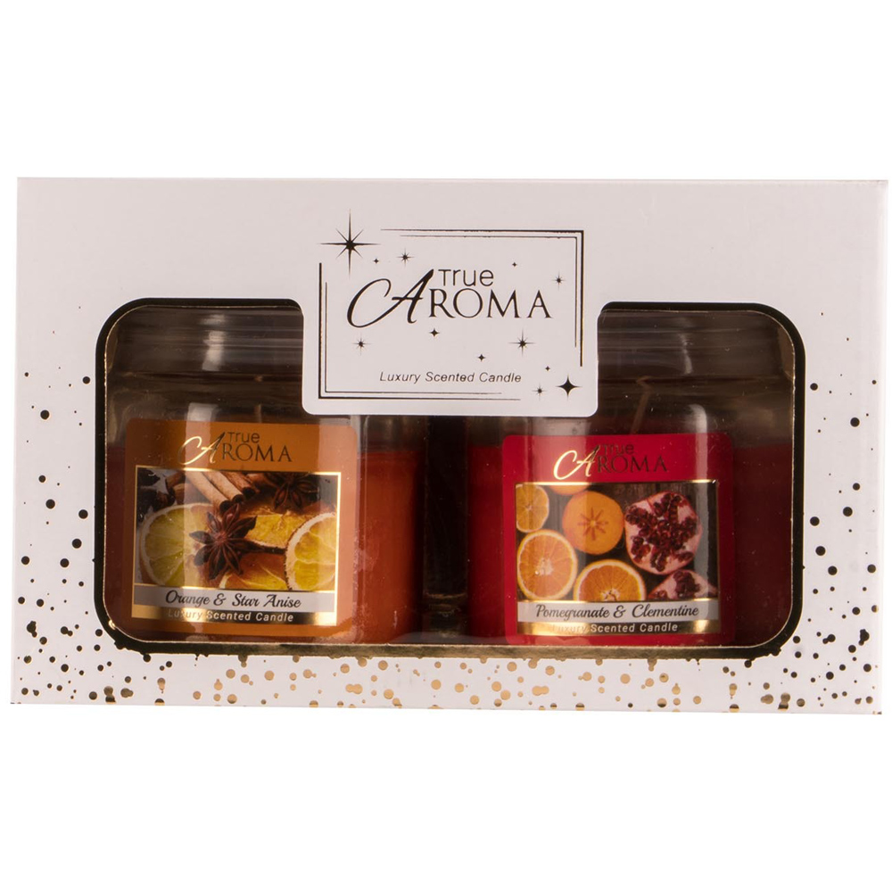 Pack of 2 True Aroma Festive Fruit Candles Image 1