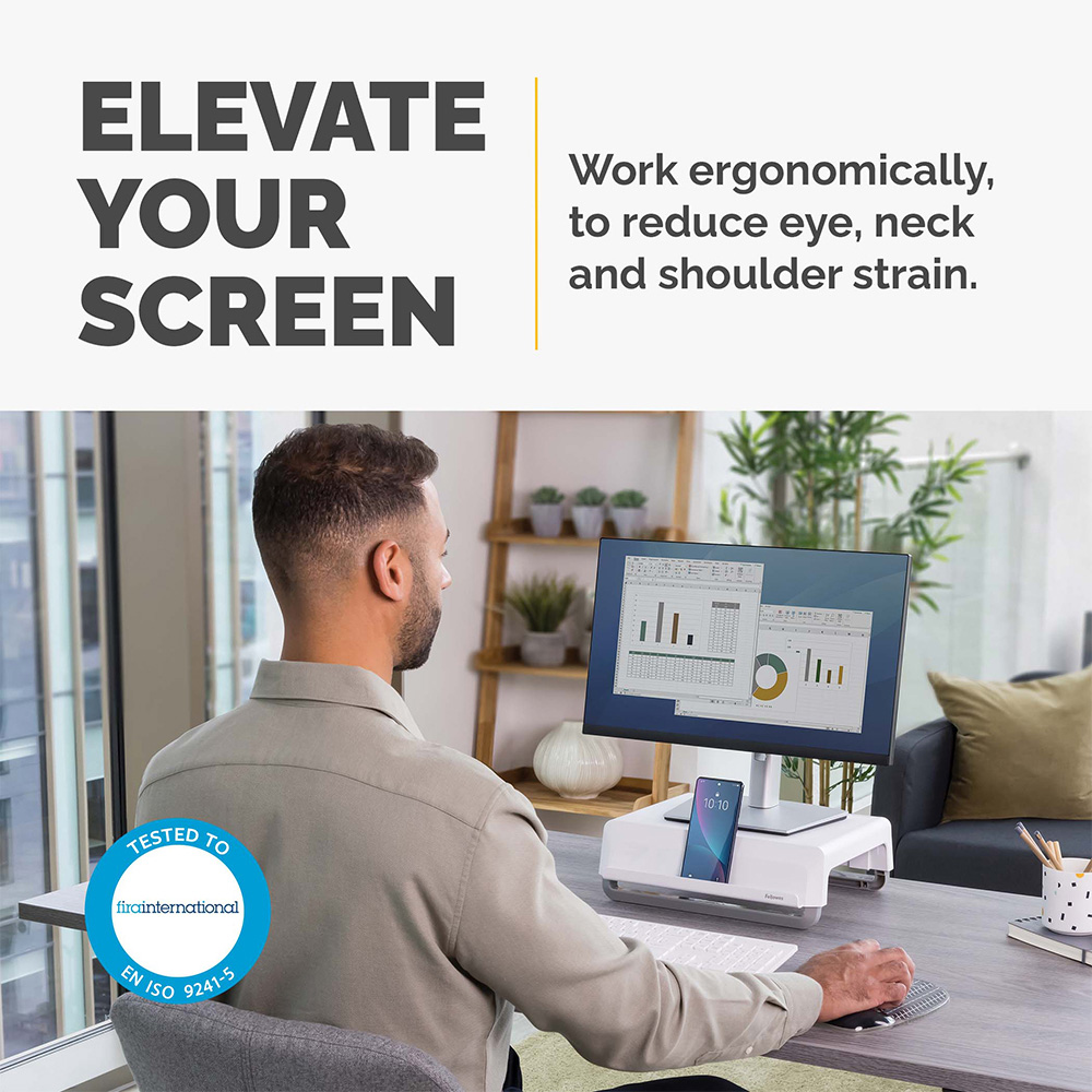 Fellowes Breyta White Monitor Stand Image 2