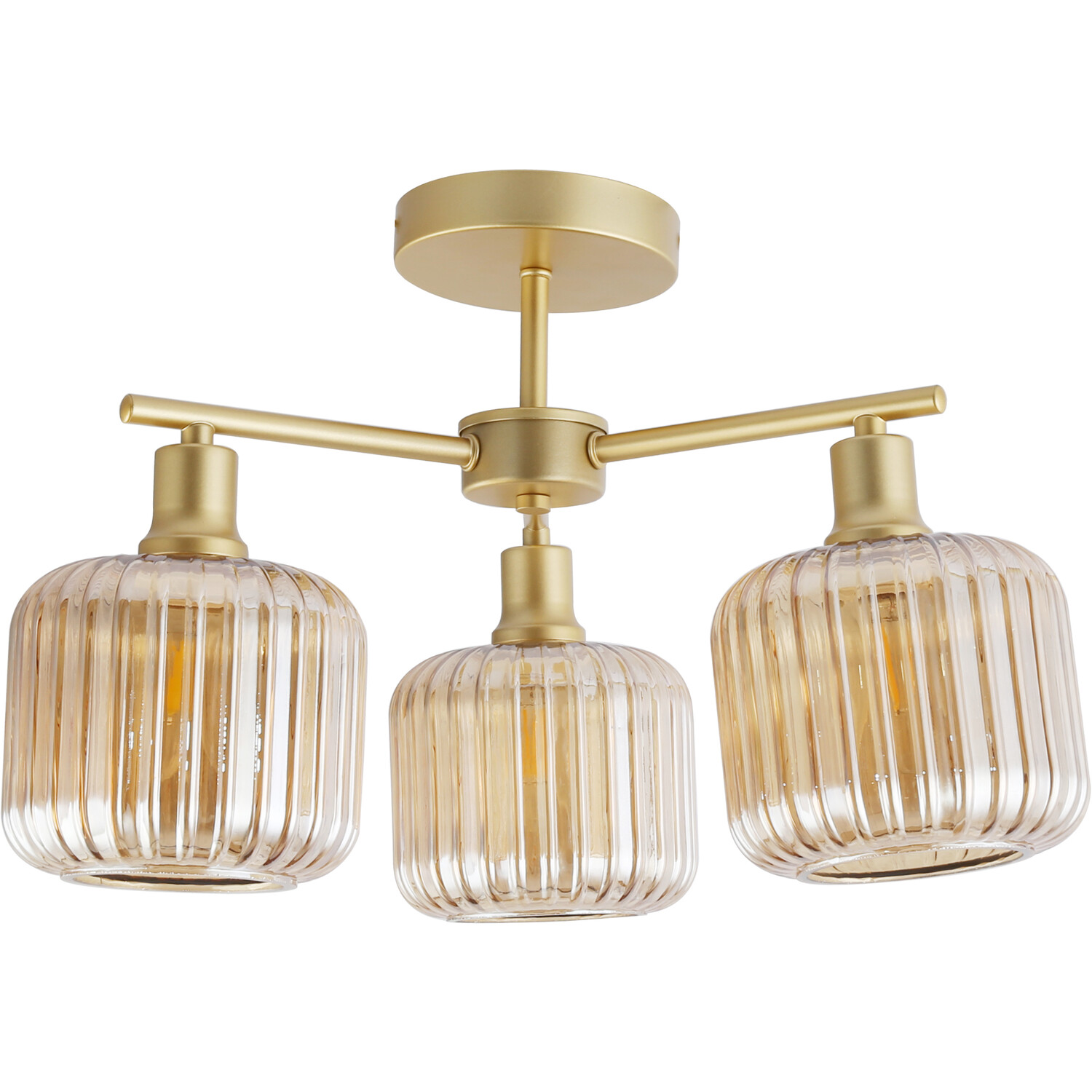 Micah 3 Light Ceiling Fitting Champagne and Gold Image 1