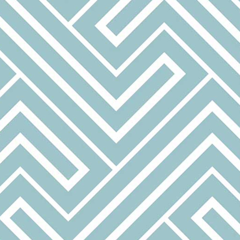 Warren Reed Designer Large Blue and White Geometric Pattern Suitcase Image 3