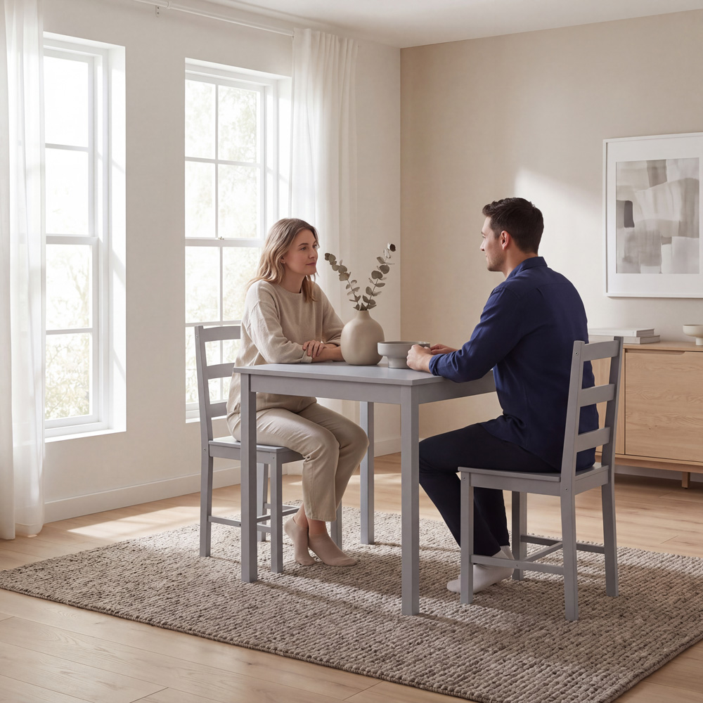 VIDA DESIGNS Yorkshire 2 Seater Dining Set Grey Image 4
