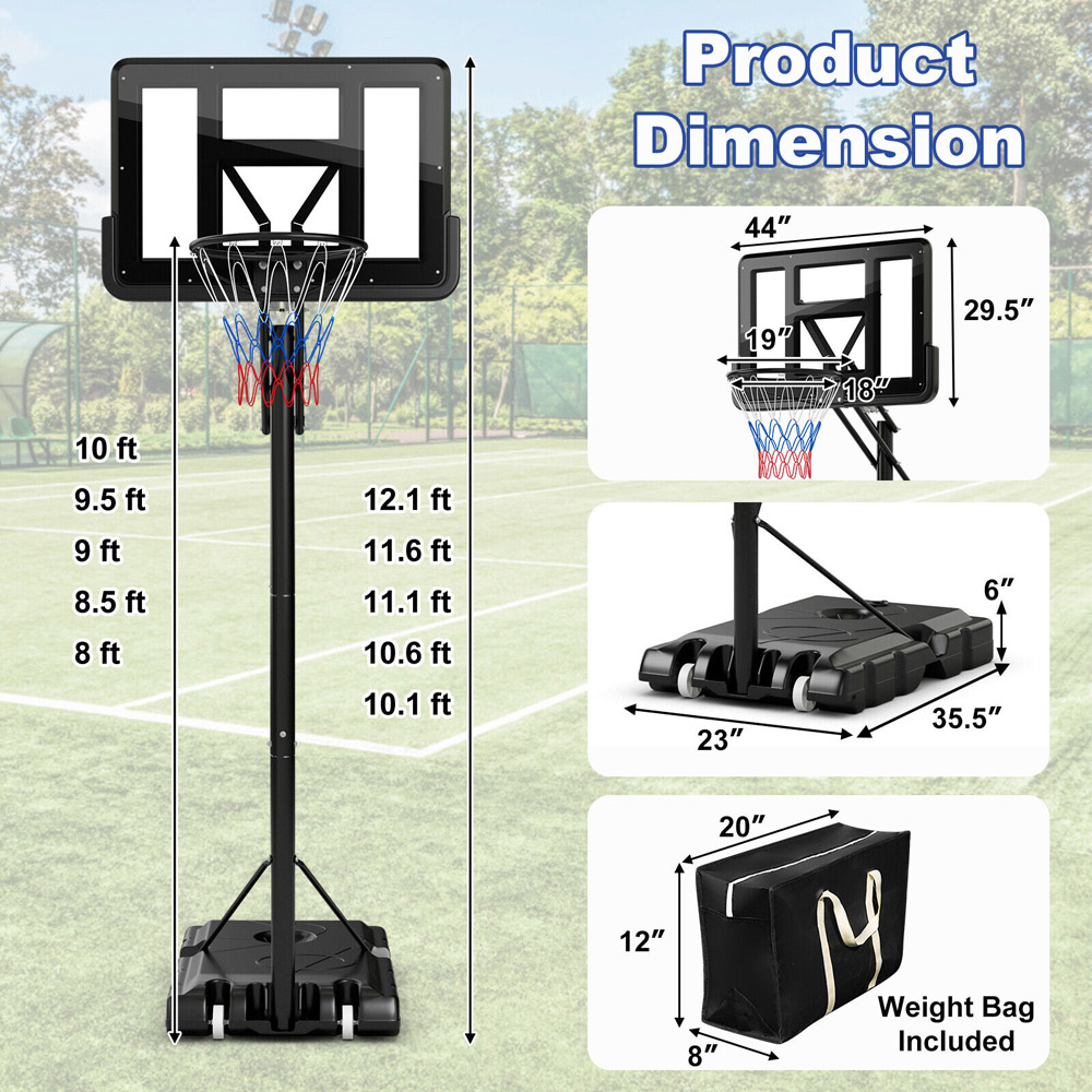 Costway Kids Height Adjustable Basketball Hoop Stand Image 7