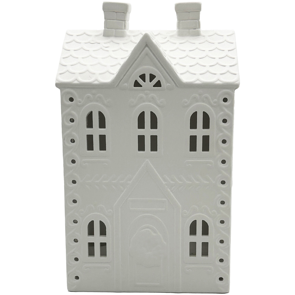 Ceramic Christmas House White Image 3