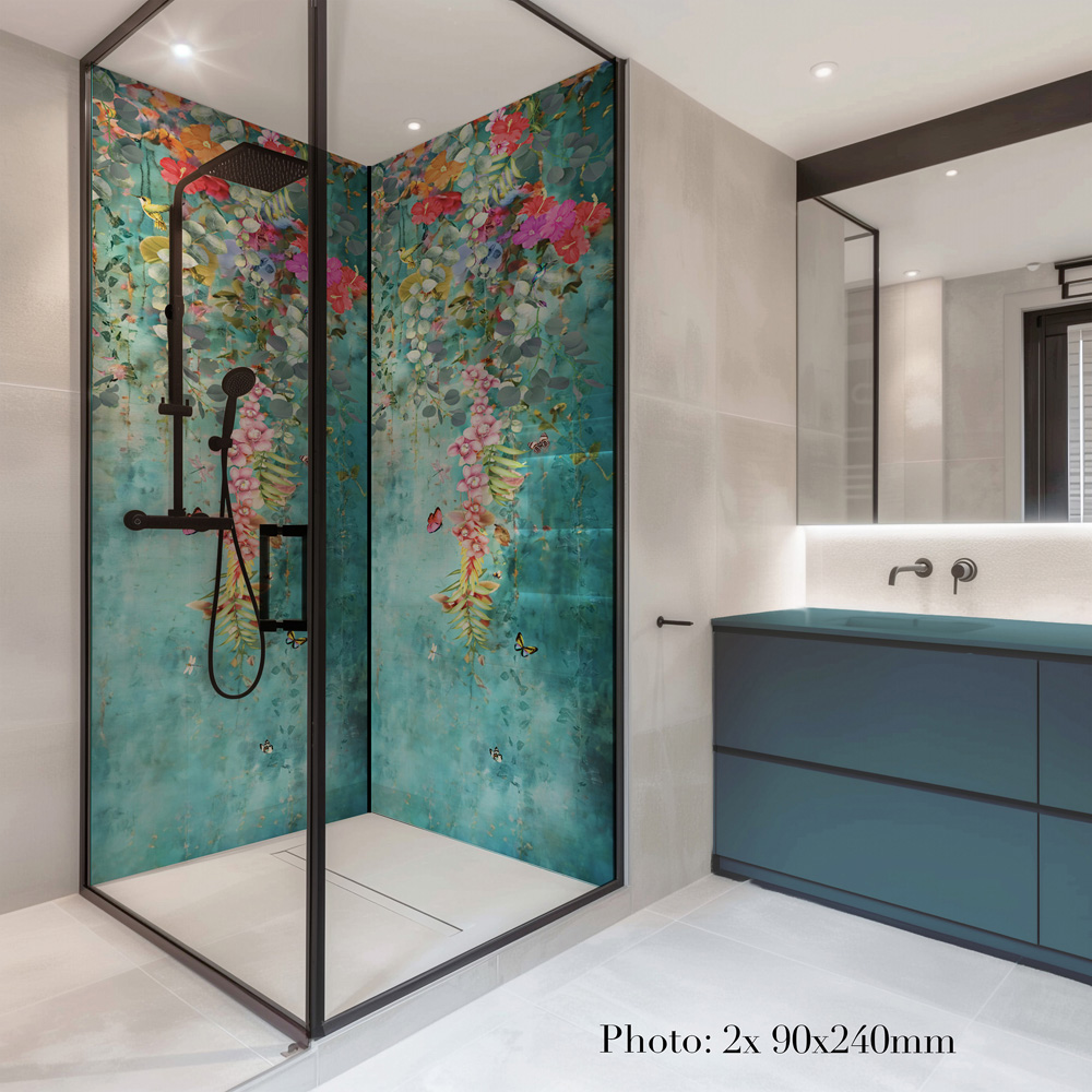 Splashbax Premium Artisan Botanical Cascade Acrylic Bathroom Wall Panel 2400 x 800mm Image 7