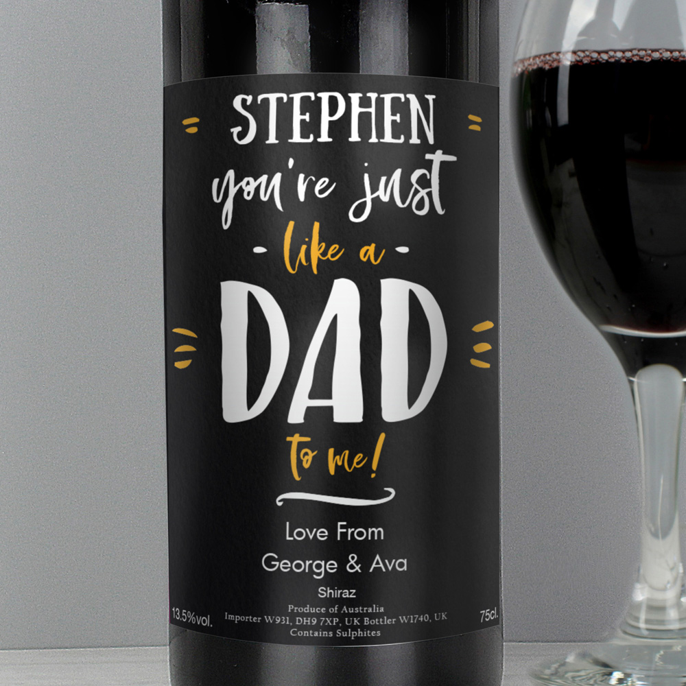 Personalised Memento Company Personalised Like A Dad To Me Red Wine Image 3