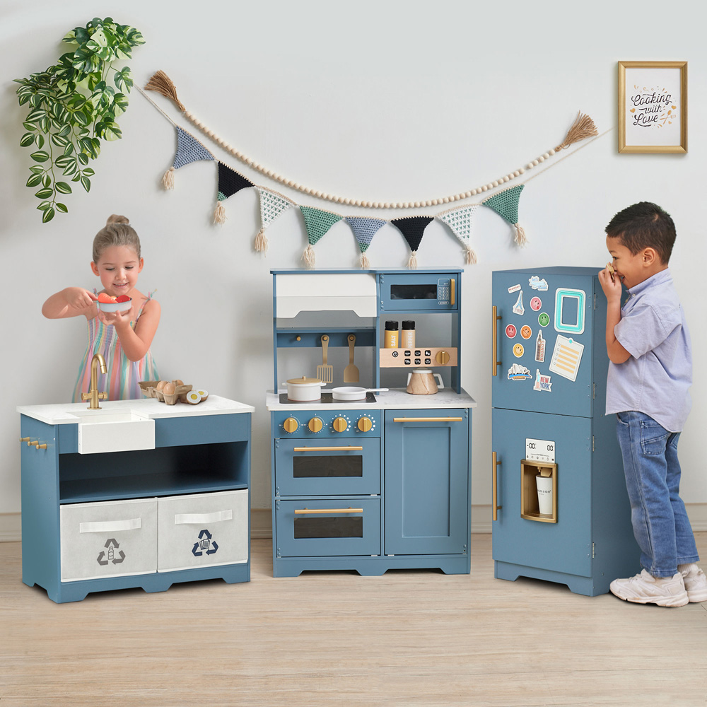 Teamson Kids Little Chef Stone Blue and Gold Atlanta Large Modular Play Kitchen Image 7