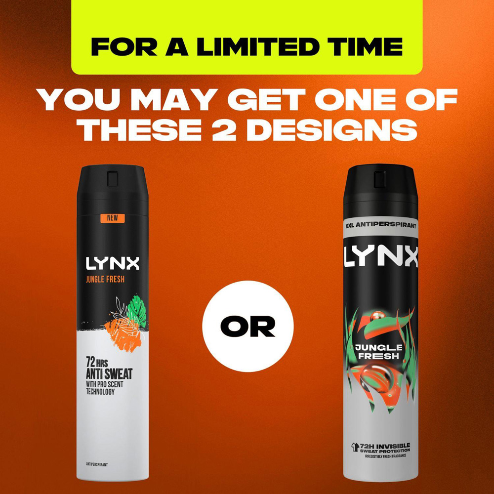 Lynx Jungle Fresh Shower Gel 500ml and XXL Anti-Perspirant Spray Bundle 6 Pack Image 8