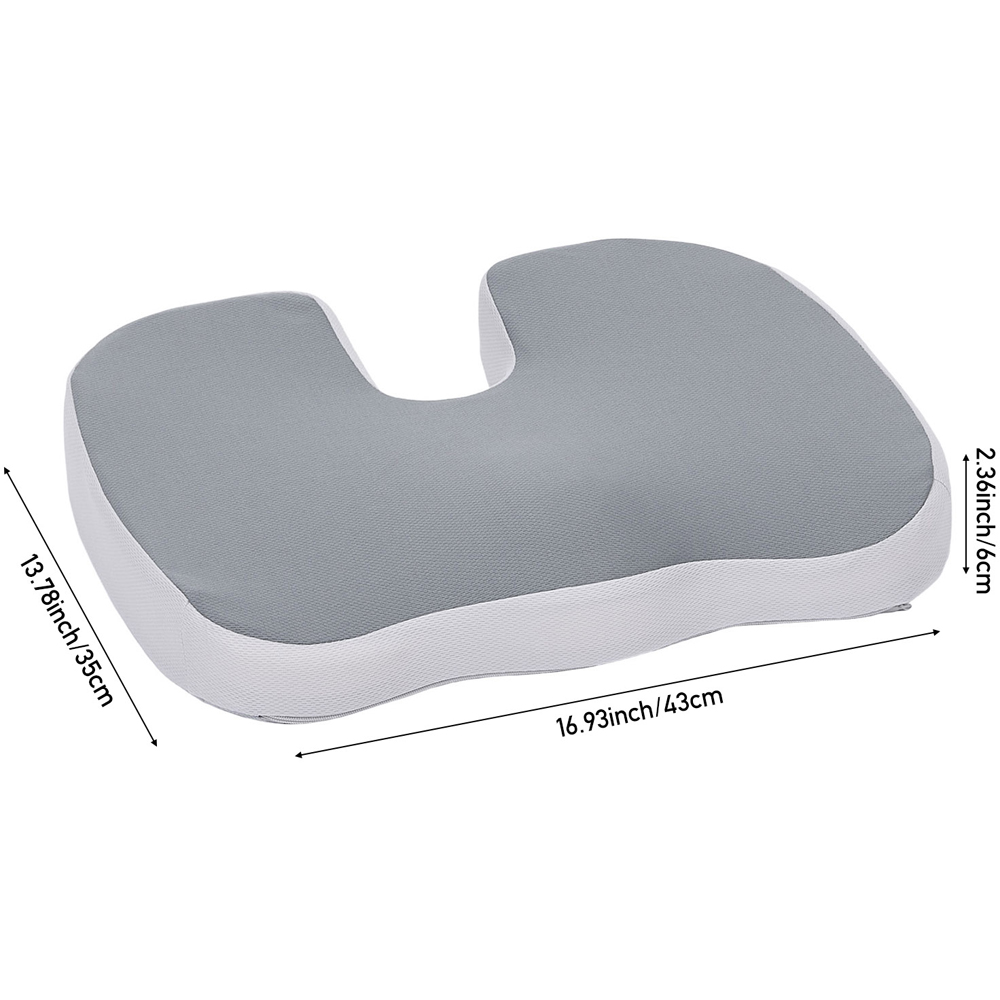 Living and Home Grey Memory Foam Seat Cushion 43 x 35cm Image 8