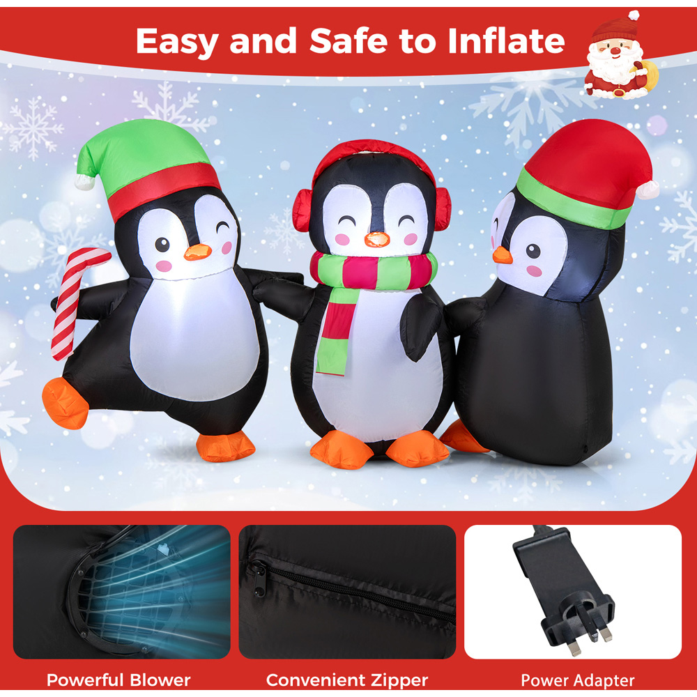 Costway Penguin Family Hand in Hand LED Inflatable Christmas Decoration 3.2 x 5.6 x 1.8ft Image 5