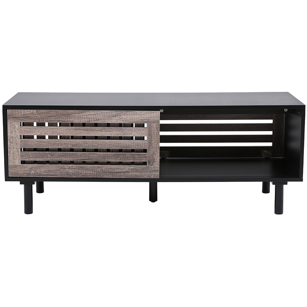 H&O Direct Slatted Sliding Door TV Stand Image 3