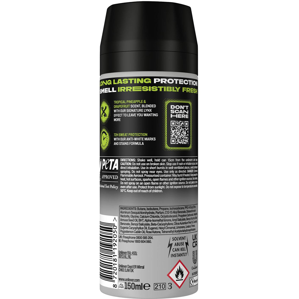 Lynx Epic Fresh Antiperspirant Deodorant Spray 150ml 3 Pack Image 3