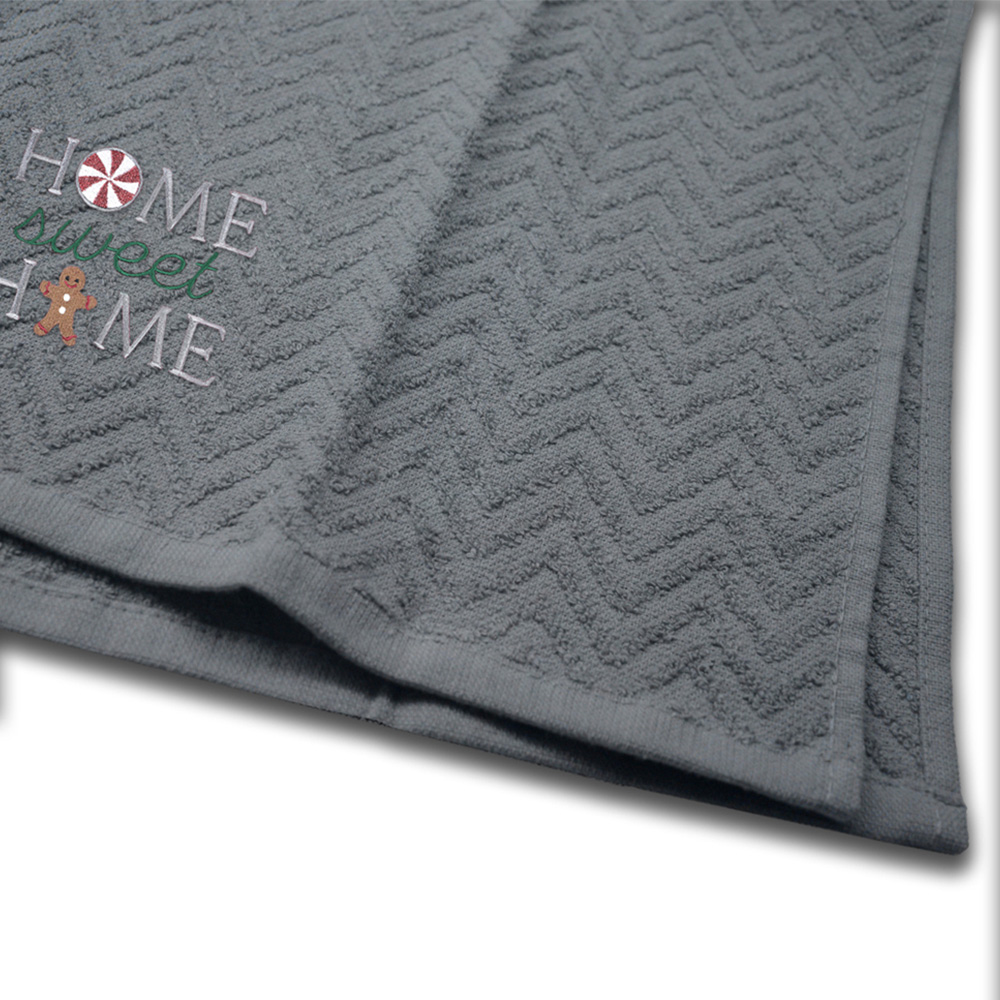 Noel Square Home Sweet Home Grey Tea Towel 3 Pack Image 5