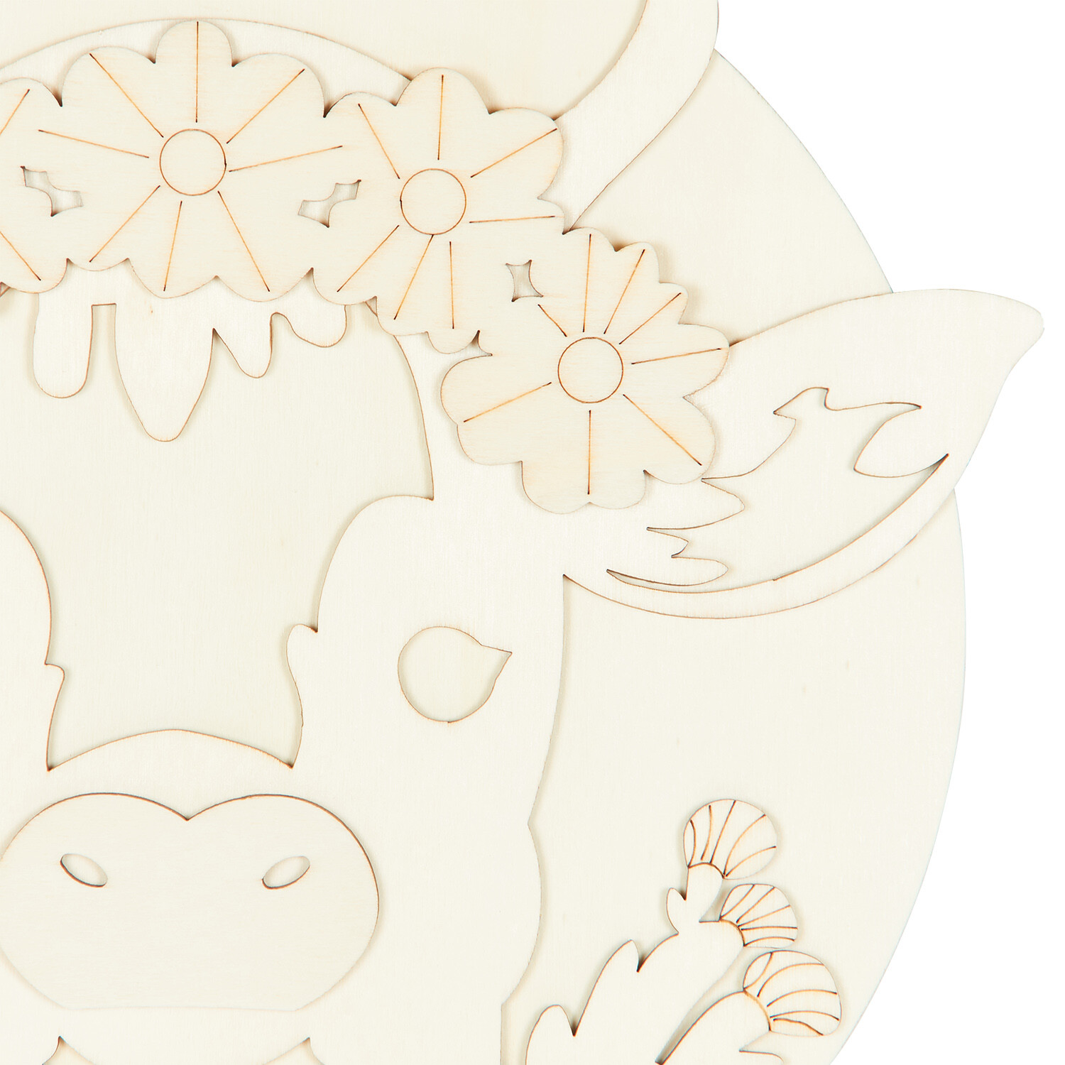 Paint Your Own Highland Cow Hanging Plaque Natural Image 2