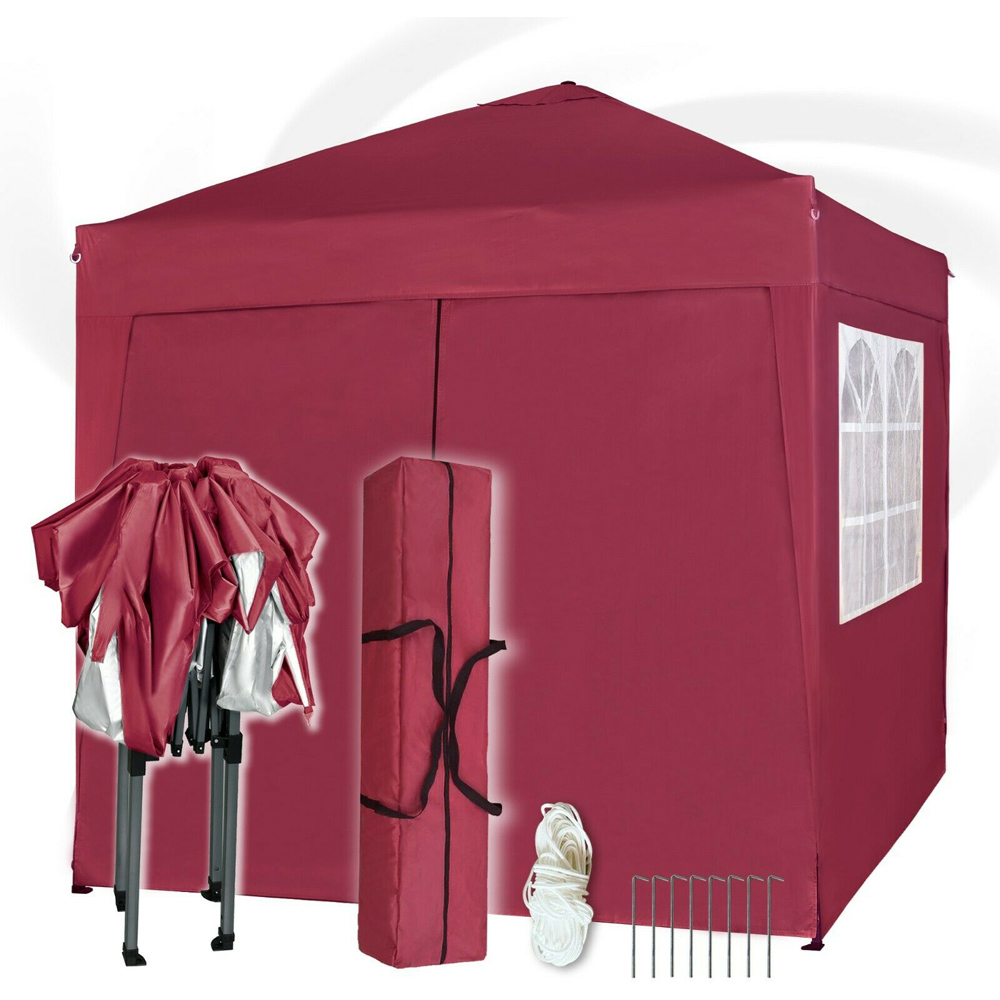 Red 2 x 2m Pop Up Gazebo with Removable Sidewalls Image 2