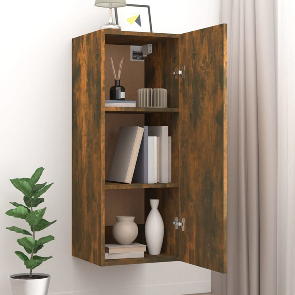 vidaXL Single Door Brown Wall Cabinet Image 1