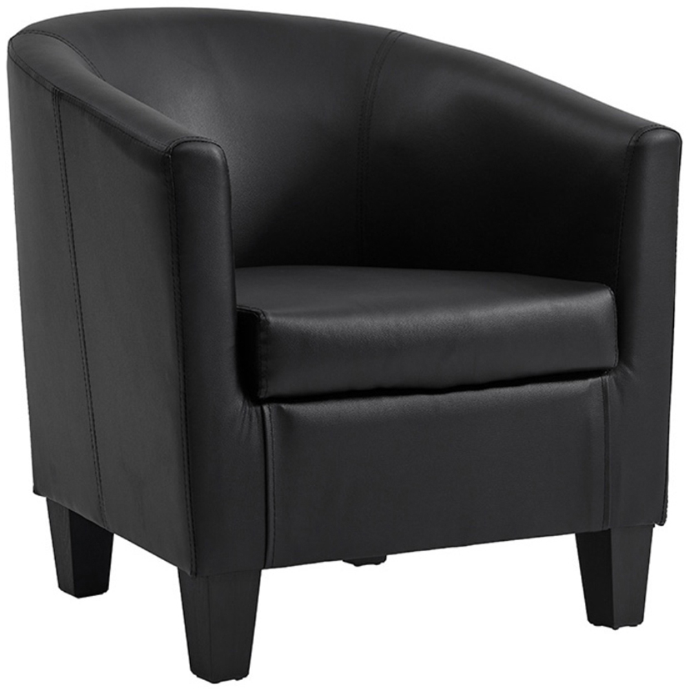 Home Detail Canberra Black PU Leather Tub Chair Image 2