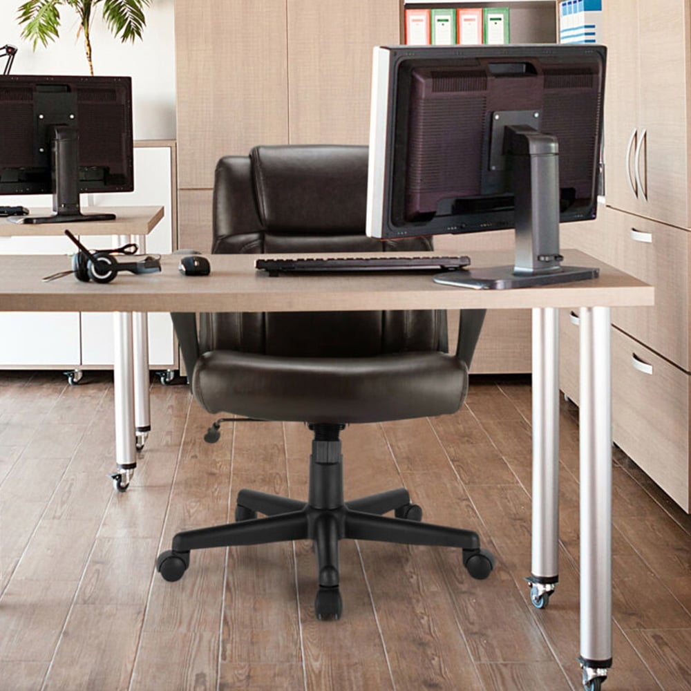 Costway Black PU Leather Office Chair Image 8