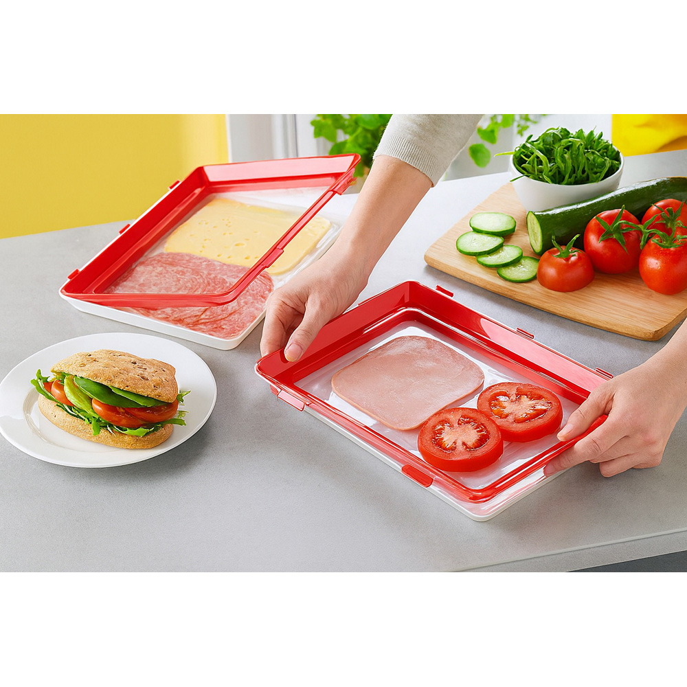 Avilo 2 Piece Stretch Lid Food Storage Tray Image 4