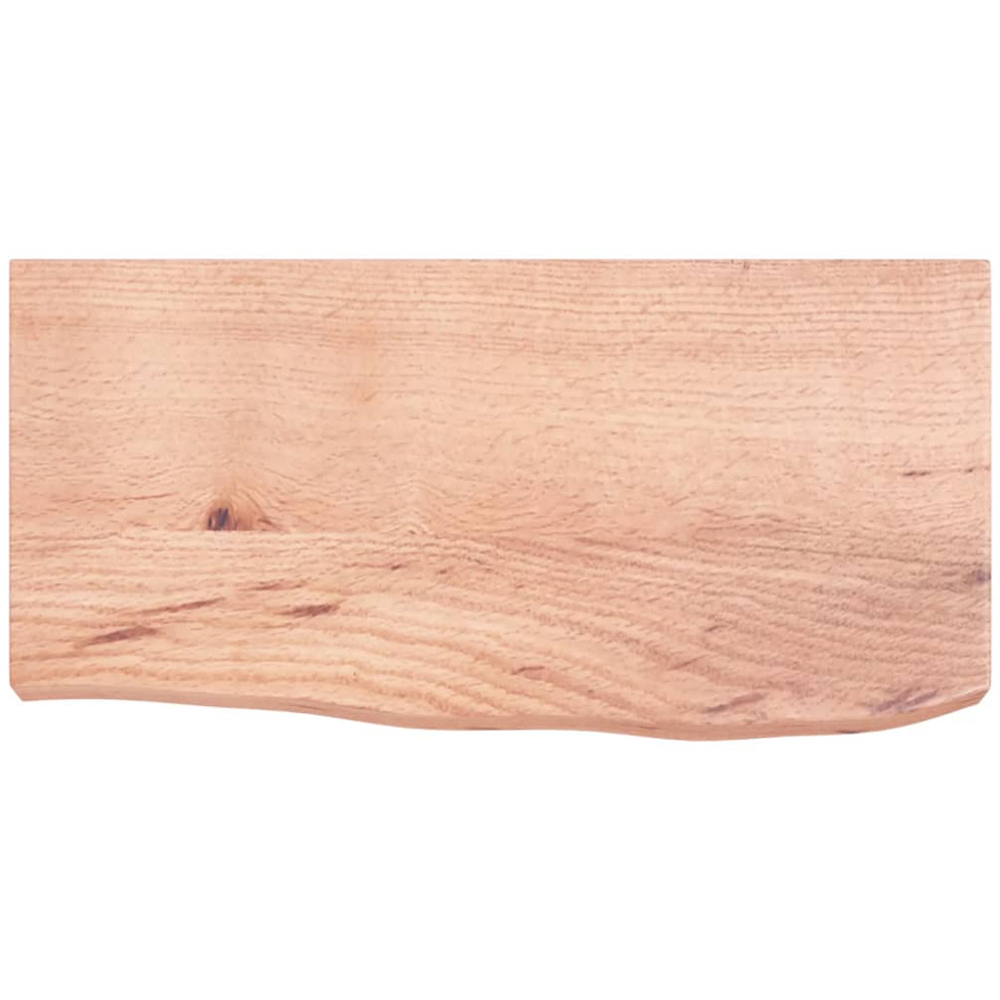 vidaXL 60 x 30 x 6cm Light Brown Treated Solid Wood Oak Wall Shelf Image 3
