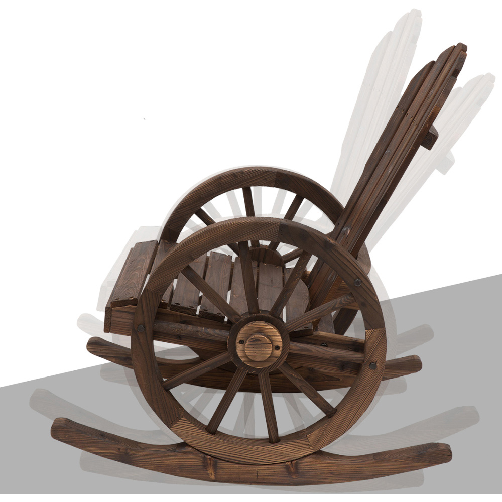 Outsunny Wooden Rocking Chair Image 4