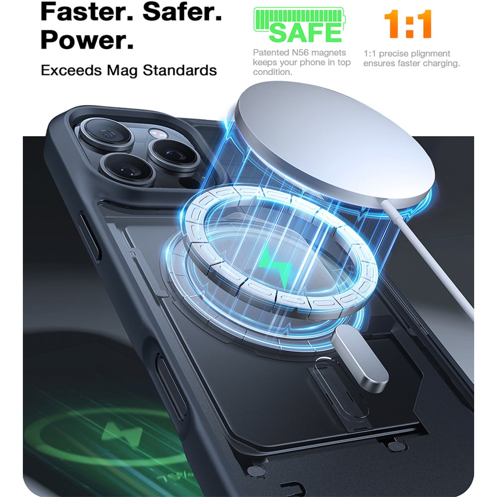 Torras Guardian Black iPhone 16 Pro Max Magnetic Phone Case Image 3