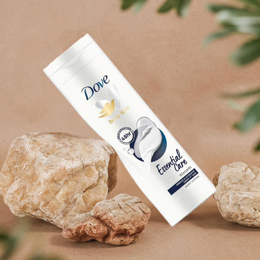 Dove Essential Care Glycerin Dry Skin Body Lotion with Deep Care Complex 250ml 12 Pack Image 5