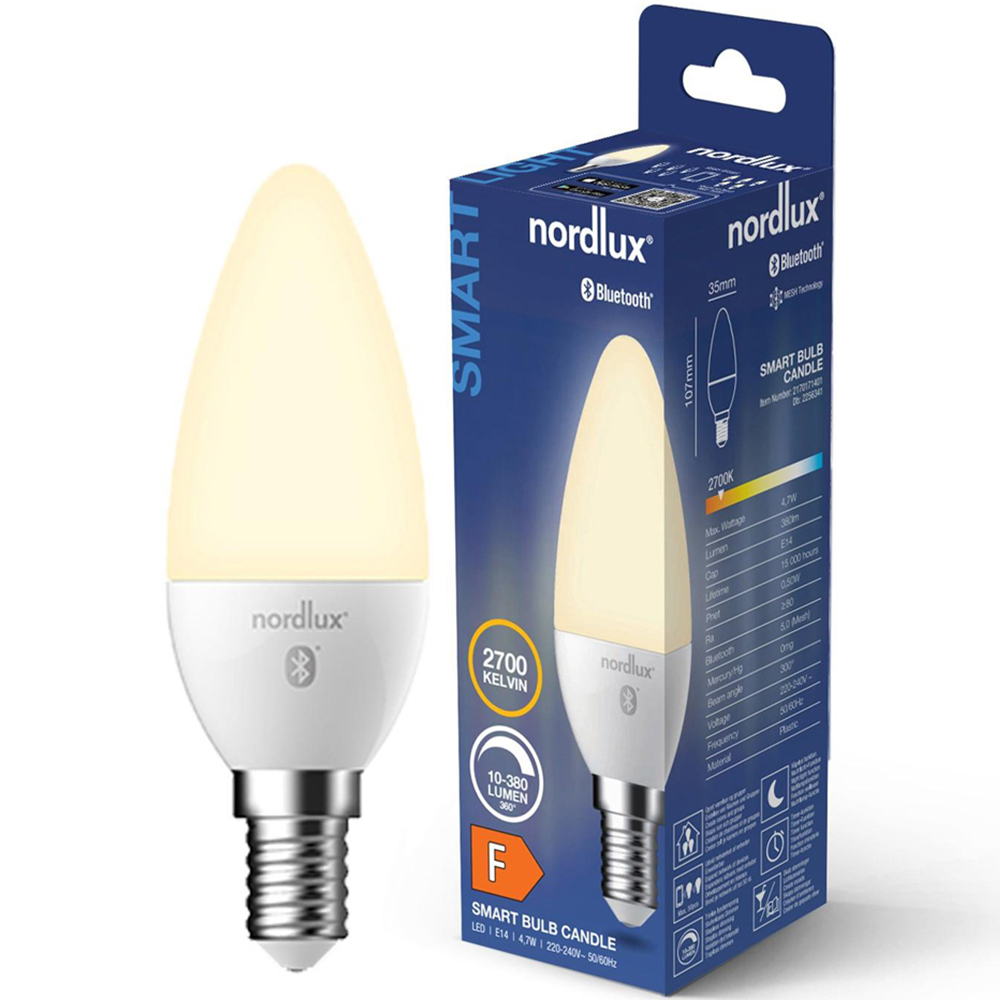 Nordlux Smart E14 C35 380 Lumens 2700K White Candle Bulb Image 2