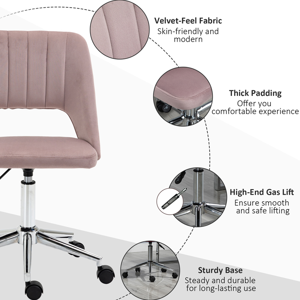 Portland Pink Scallop Mid-Back Swivel Office Chair Image 7