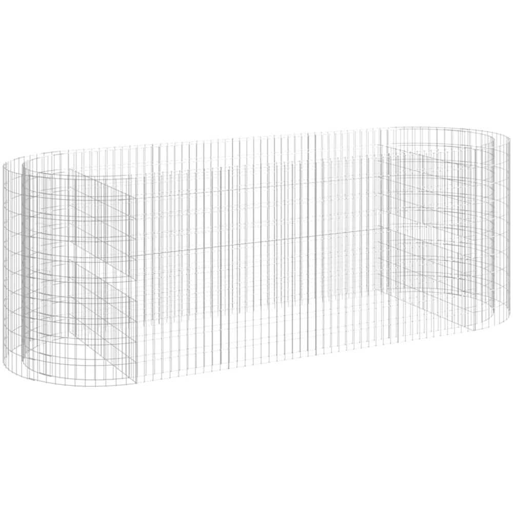 vidaXL Silver Galvanised Iron Gabion Raised Bed 300 x 100 x 100cm Image 1