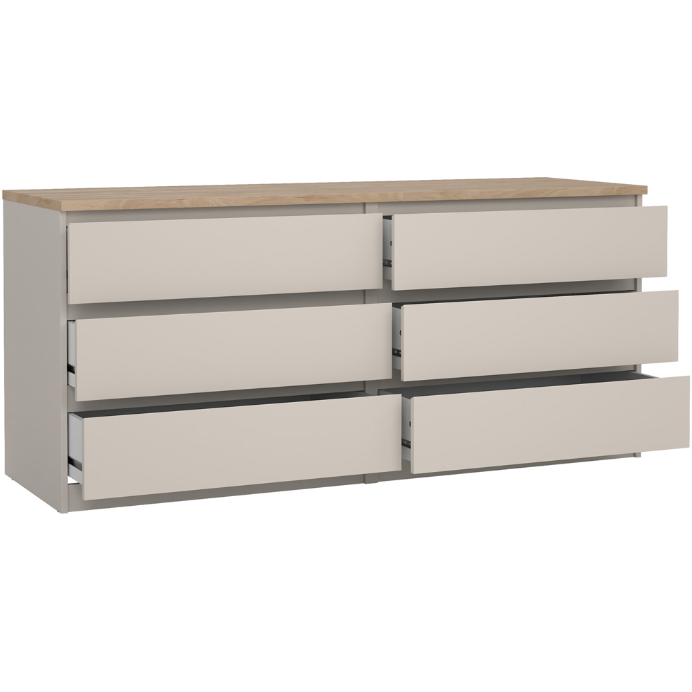 Florence Naia 6 Drawer Cashmere Jackson Hickory Wide Chest of Drawers Image 5