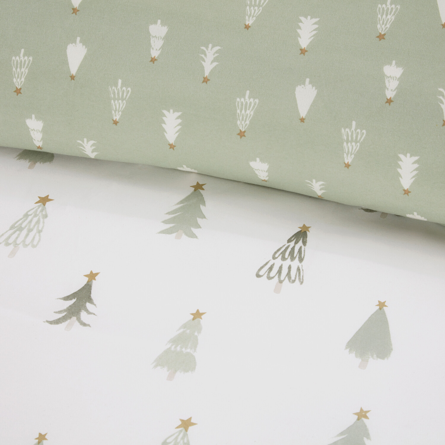Festive Trees Reversible Duvet Set Green Double Image 3