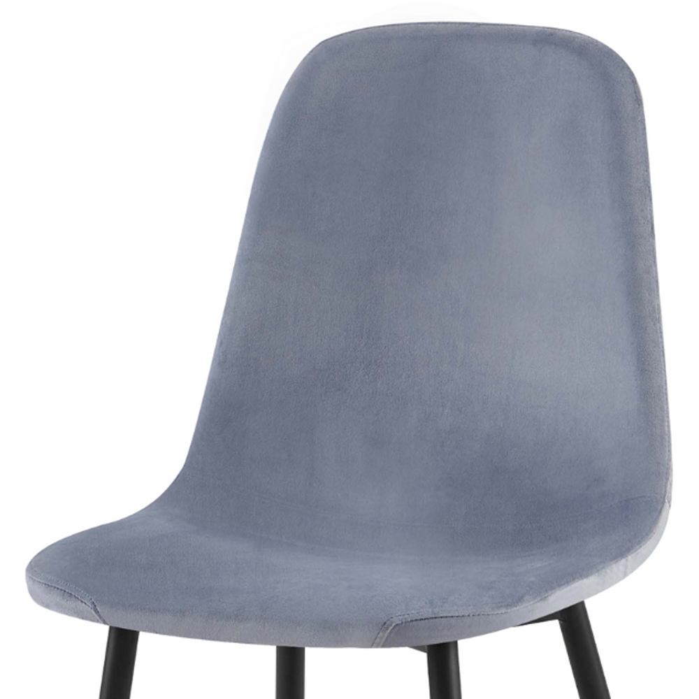 DS Living Luxe Set of 2 Blue Mirage Dining Chairs with Black Powder Legs Image 4