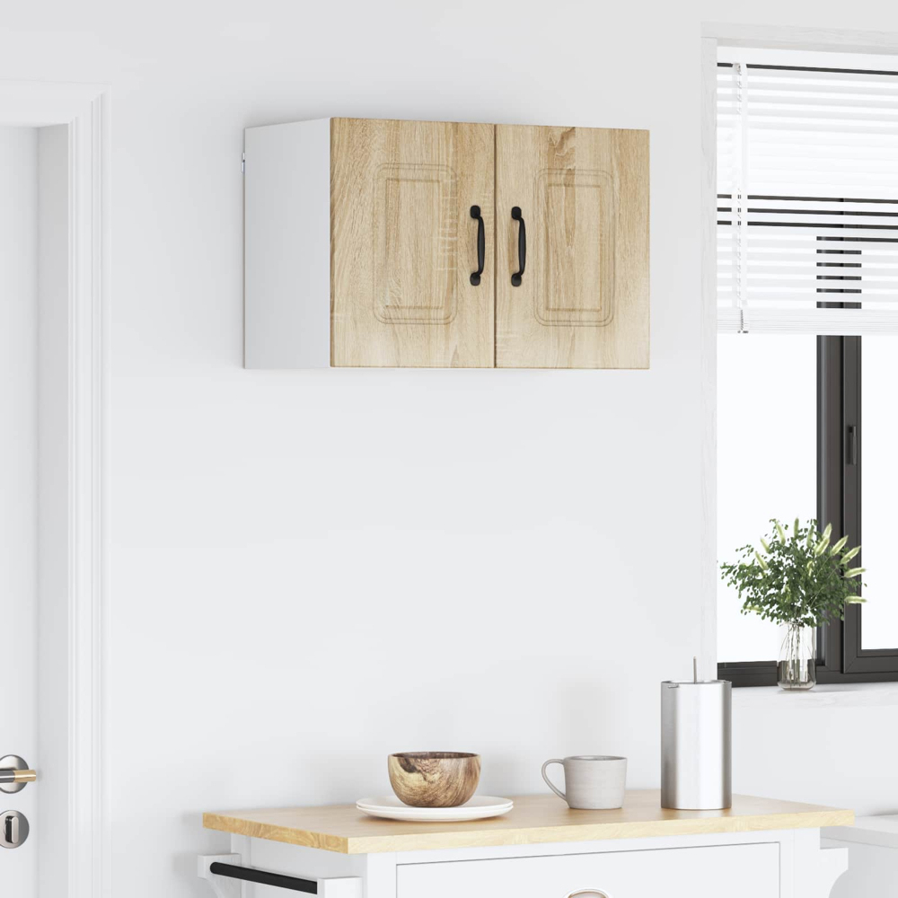 vidaXL Kalmar Single Door Sonoma Oak Wall Mounted Kitchen Cabinet Set of 2 Image 9
